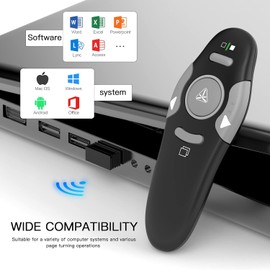 Presentation Clicker Wireless Presenter Laser Pointer for Presentations Remote RF 2.4GHz Classroom Must Haves Powerpoint Clicker for Mac Windows Linux Computer Laptop Google Slide PPT
