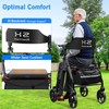Walkers for Seniors with Seat, 8" Big Wheels Folding Adult
