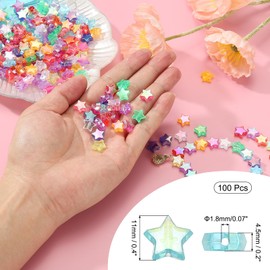 PATIKIL 11mm Crystal Star Beads, 100 Pcs Star Acrylic Spacers Bead Charm Pendants for Jewelry Making Bracelet Necklace DIY Crafts, Blue