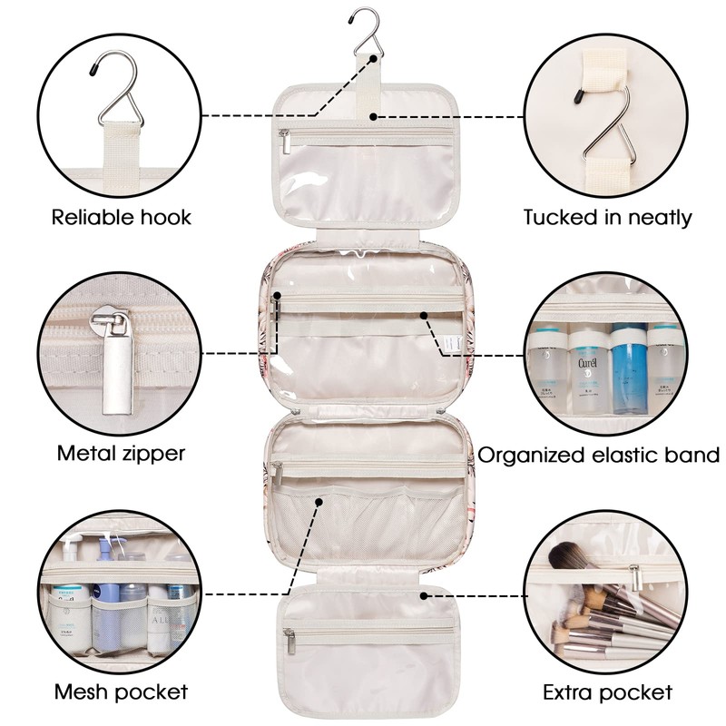 Large Hanging Toiletry Wash Bag Travel Makeup Bag Cosmetic Organizer