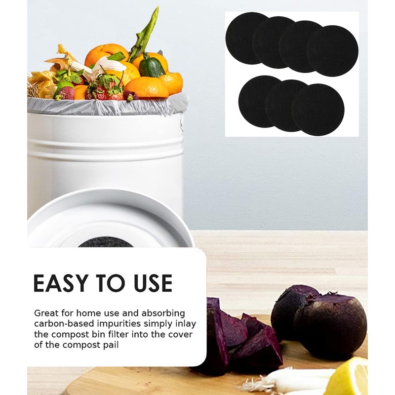 7 Pack Compost Bin Charcoal Filters Round Indoor Kitchen Compost