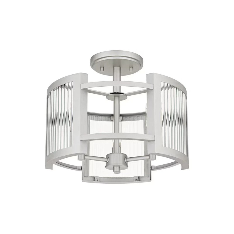 QUOIZEL Lexon 3 -Light 13" Brushed Nickel Semi Flush Mount