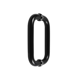 Rackickyer Back to Back Frameless Glass Shower Door Pulls, Fits 6-12mm(1/4"-1/2") Thickness Glass Doors, 6 Inch Mounting Hole Distance, Matte Black 304 Stainless Steel Door Handles for Bathroom