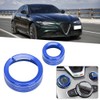 2Pcs Aluminum Alloy Multimedia Control Center Knob Ring Trim Fit