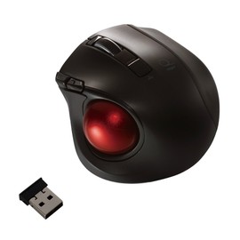 Digio2 Q Small Trackball 2.4GHz Wireless Mouse Quiet 5 Buttons Black 48358