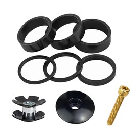 Ieron 9PCS Bicycle Headset Spacer Kit With Stem Top Cap Aluminium Alloy Bicycle Front Fork Stem Spacers For MTB BMX Road Bike