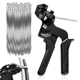 Cable Tie Pliers with Stainless Steel Cable Ties, Pack of 100, Metal Cable Tie Tool, Cable Tie Gun, Cable Tie Pliers for Tightening Cut Cable Tie