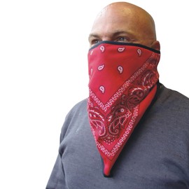 GEARS Windproof + Waterproof Bandana | 100% Breathable Cotton, Lined with Cozy Polar Fleece | Cool Paisley Style Face & Neck Cover | Bandana for Motorcycle, ATV, Construction, Farming, Cycling (Blue)