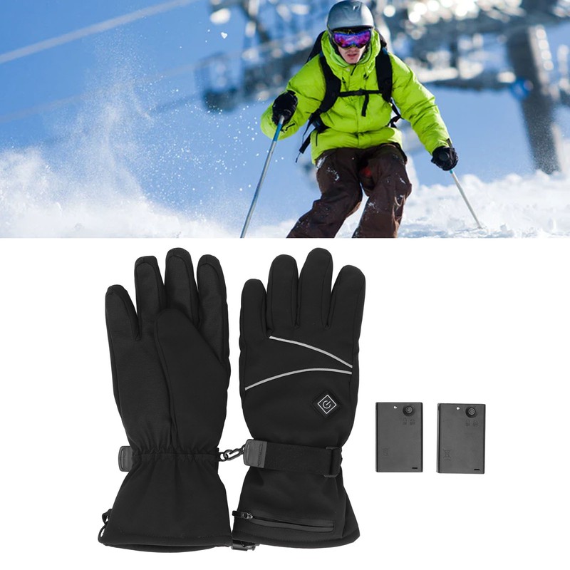Heated Gloves Skiing Snowboarding Electric Battery Heated Gloves with 3