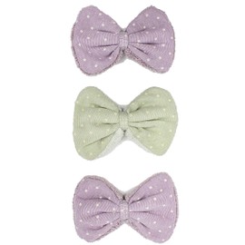 Cosmetic Hair Clips - 2 Purple Dots 1 Mint Dot