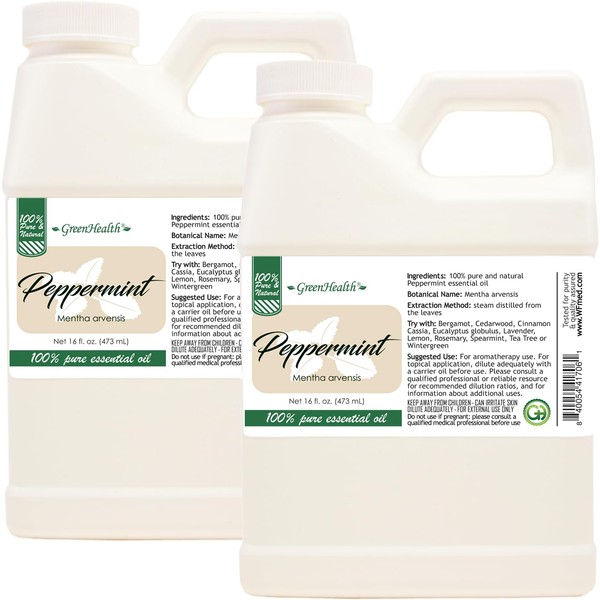 GreenHealth Peppermint Essential Oil – 2 Pack (16 fl oz