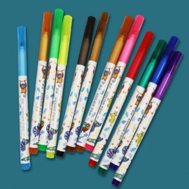 Vibrant 12-Color Sign Pens Set for Kids' Art Supplies Set 10ea