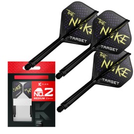 Target Darts Luke Littler K Flex Flights and Shaft System, No.2 (33 mm), Set of 3 Kflex Flights, Luke Littler Player Edition Darts Accessories, K-Flex No 2 Flight, Dart Shaft Medium Length