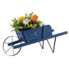 CHEFJOY Wooden Wagon Planter, Decorative Wheelbarrow Cart Plant Pot with