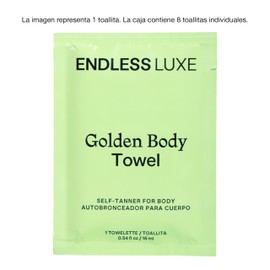 Endless Luxe - Golden Body Towels - Self Tanning Towelettes - Toallitas Autobronceadoras Corporales - Todo Tipo de Piel - Bronceado Medio - Hidratantes Y Veganas - 8 Unidades, 16 ml C/u - GBT23