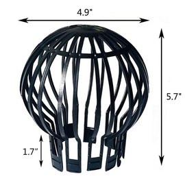 Hsthe Sea Plastic Gutter Guards Downpipe Adjustable Black Filters - 4 Pcs Flexible Protectors Drainpipe Covers to Stops Leaves Debris Moss Mud - Prevent Drain Blockages