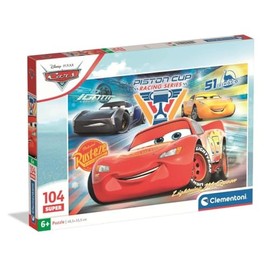 Clementoni Puzzle Cars 104 Pieces for Children 6-8 Years, Cartoon, Gift for Children, Puzzle for Children, Made in Italy, 25047