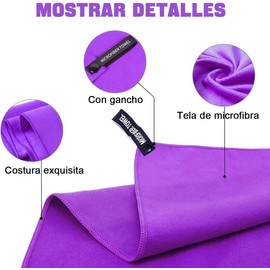 YAYUSI Toalla Microfibra Secado Rápido,3 Toallas De Viaje,Suave y Ligera Toalla Deportiva para Playa, Natación, Yoga, Gimnasio, Camping, Senderismo(Morado)