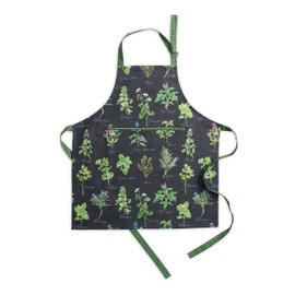 Maison d' Hermine Apron 100% Cotton 27.50"x31.50" 1 Piece Adjustable Neck Strap Apron with Center Pocket & Long Ties for Gifts, BBQ Women, Men, Chef & Wedding, Fresh Herbs - Thanksgiving/Christmas