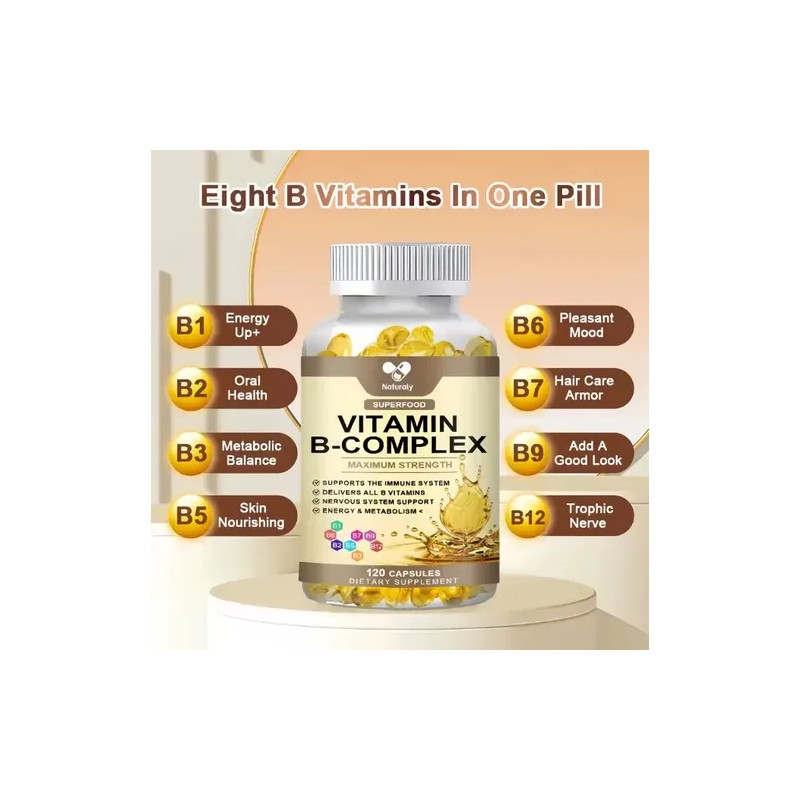Vitamina Complejo B, Maxima Potencia 60 Cap