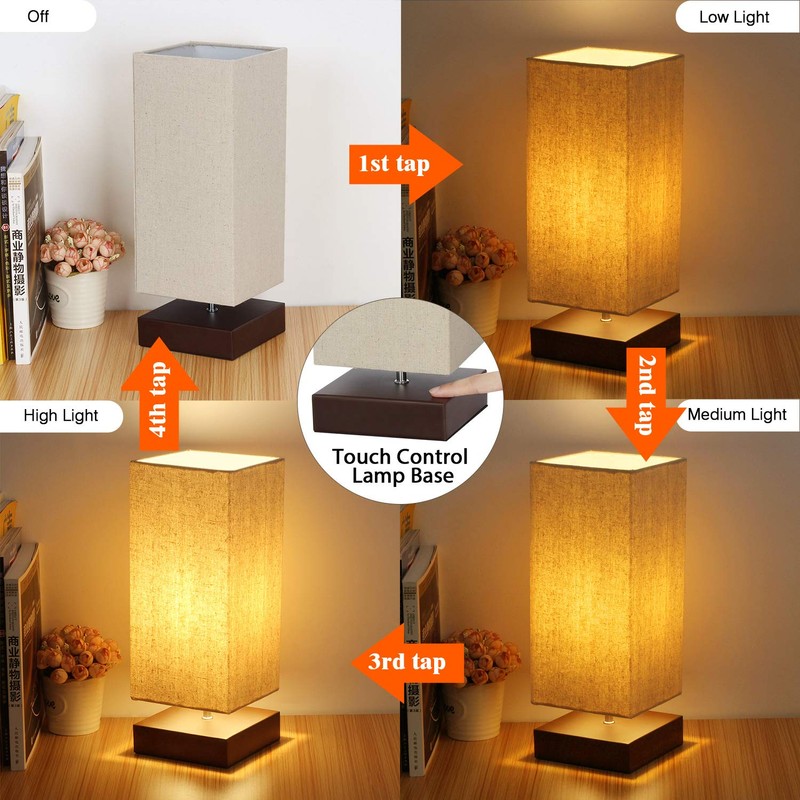 Touch Control Table Lamp Bedside 3 Way Dimmable Touch Desk