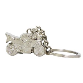 UOOOM 3D Metal Motorcycle Keyring Vintage Motorbike Keychain (Silver)
