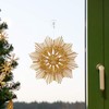 com-four® Straw Star Set - Natural Christmas Tree Hanging Decorations