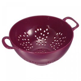 sourcing map Mini Food Colander with Double Handles, Rice Washing Strainer Plastic Fruit Pasta Drainer, Kitchen Food Mesh Colander for Vegetable Fruit-Purple