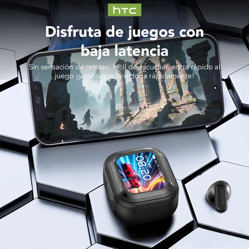 Audifonos Htc Ne20 Color Negro Bluetooth 6.0 Auriculares Inalambricos Con
