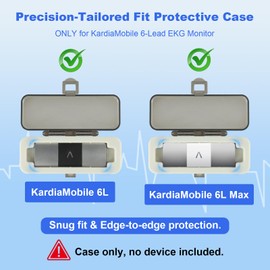VigorKeeper Hard Shell Case for KardiaMobile 6L & 6L Max EKG Monitor - Portable, Impact & Water Resistant with Soft Silicone Interior - Protect Your Kardia Mobile Heart Monitor On The Go