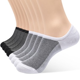 AHOVIT 8 Pairs Non Slip No Show Socks Womens and Mens Low Cut Invisible Liner Ankle Socks