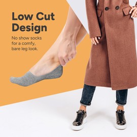 Eedor No Show Socks for Women - Non Slip Low Cut Ankle Socks - Invisible Liner Socks for Casual & Formal Wear
