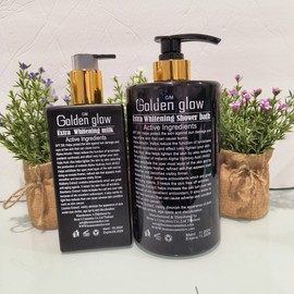 Golden Glow Active White Plus Gluta Shower Bath, Intensive H.C + Lotion 2pcs Set
