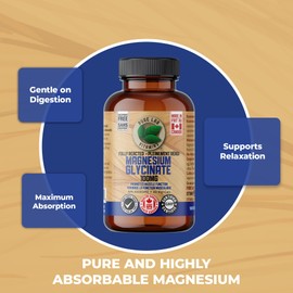 Pure Lab Vitamins Pure Lab Vitamins Magnesium Glycinate Fully Reacted 100mg - 60 capsules - Supports Muscle Function