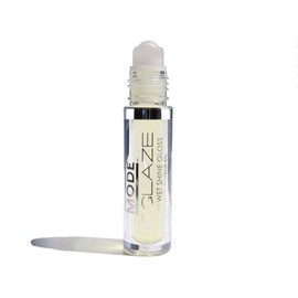 MODE Lip Glaze Santorini Lemon Flavored Lip Gloss, Roll On Wet Shine, Hydrating Moisturizing Sweet Almond, Areni Noir, Wild Rose Natural Skincare Fruit Oils - Vegan, No Cruelty, NY Made, 4ml