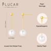 Trendy Gold Dangle Pearl Earrings - Women's Wedding & Prom