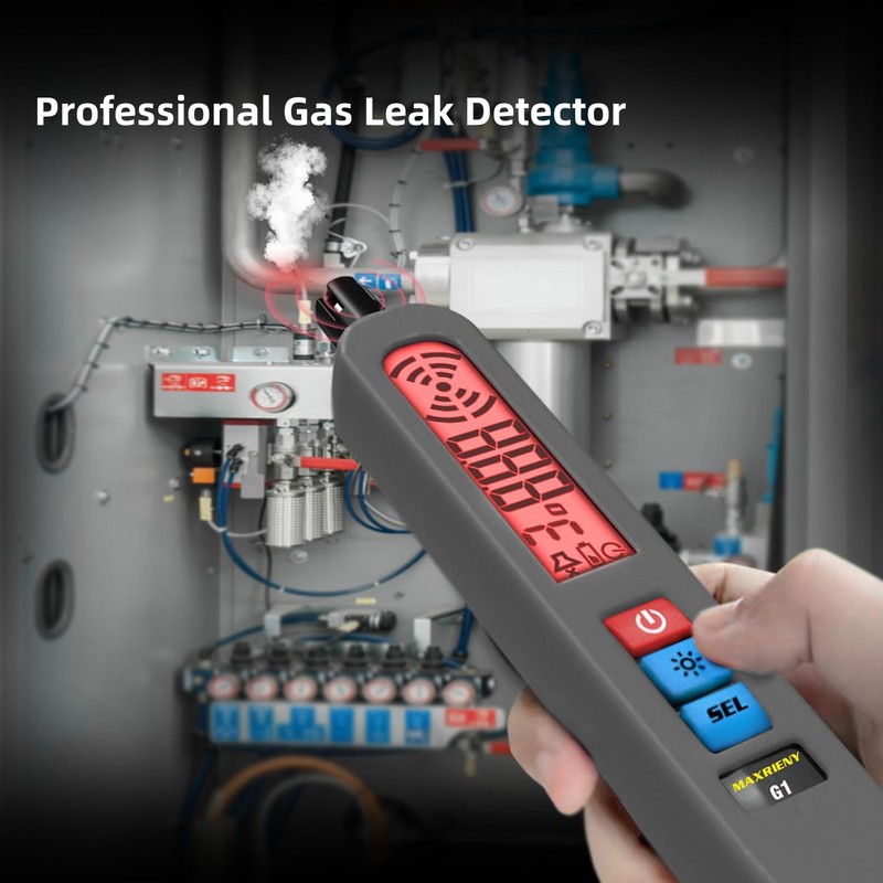 MAXRIENY Rechargeable Gas Detector Natural Gas Leak Detector with Vibration