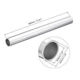 TA-VIGOR 1Pc 6063 Aluminum Round Tube, 35mm OD 29mm ID 300mm Length Metal Seamless Straight Tubing Aluminum Pipe for Home Furnishing, Machinery, DIY Handicraft