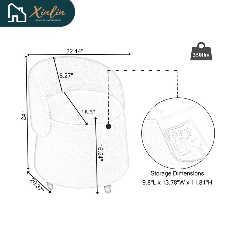 Versatile 23\" Pink Teddy Fleece Storage Stool Free Shipping Multi-Functional