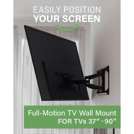 SANUS Full Motion TV Wall Mount for TVs up to 90" - Premium Design Extends 24" with Fingertip Swivel and Tilt - Easy 20 Minute Install - OLF24