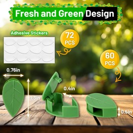 60 Pcs Plant Climbing Wall Fixture Clips,Leaf Shaped Holder,Leaf Fixer Invisible,Self-Adhesive Hook Plant Vine Traction Clips,Plant Wall Clips for Indoor Outdoor Decoration,Easy Installation