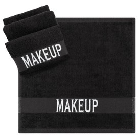 Cotton Paradise - Paquete de 4 toallas desmaquillantes 100% algodón, 12 x 12 pulgadas, paños turcos para quitar el maquillaje facial, algodón suave, color negro