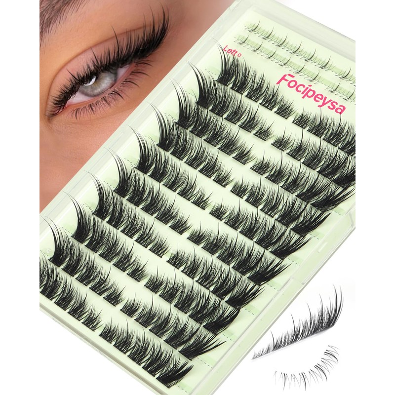 Focipeysa Wispy Lash Clusters Spiky Eyelash Clusters 10-18mm Eyelash Extensions
