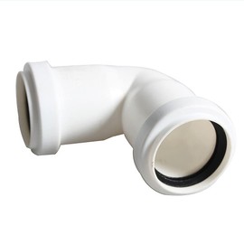 40mm Waste Pipe Sink Plumbing Parts, Sink Drain Pipe Elbow, 90 Deg, 1.57 in, Plastic, White