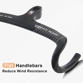 RXL Carbon Aero Bars for Road Bikes - Integrated Stem and Handlebar - Gravel Ready - 400-100mm Width
