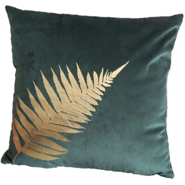 ZUODU Plant Leaves Cushion Cover Gold Foil Printing Velvet Pillow Case Cover Cushion Covers for Sofa Car Home Decor 45x45cm golden Leave