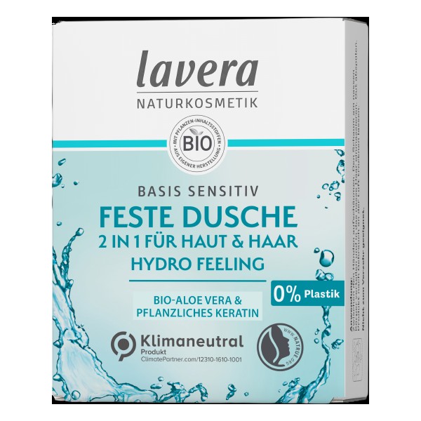 lavera Basis Sensitiv 2-in-1 Solid Shampoo for Skin & Hair,