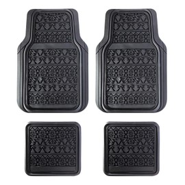 LUNNA FM-337E 4pc Aztec Black Rubber Floor Mat