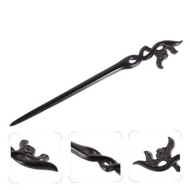 BIUDECO Retro Vintage Ebony Hairpin Curly Hair Stick for Women Wood Hair Stick
