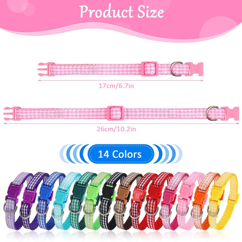 Auidy_6TXD 14pcs Puppy Collars for Litter Adjustable Whelping Puppy Collars